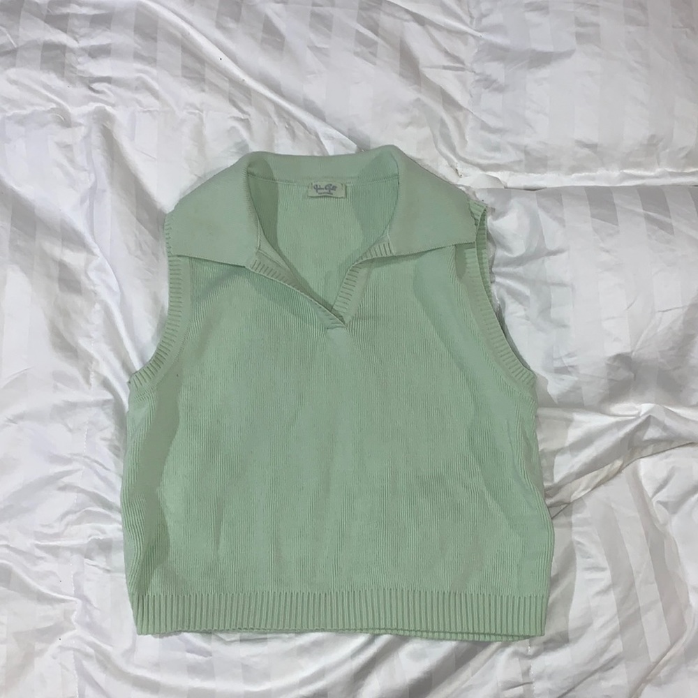 Brandy Melville Collared Crop Top